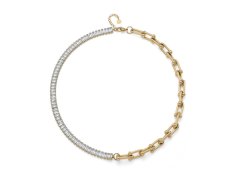 Oliver Weber Luxusní pozlacený náhrdelník s kubickými zirkony Hebo Crystal Spirit 12298G