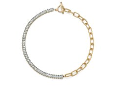 Oliver Weber Luxusní pozlacený náhrdelník s kubickými zirkony Barsamin Crystal Spirit 12301G