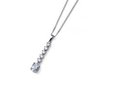 Oliver Weber Nadčasový stříbrný náhrdelník s krystaly Genuine Oval 61183 (řetízek, přívěsek)