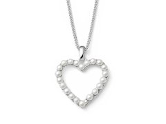 Oliver Weber Romantický stříbrný náhrdelník Srdce z&nbsp;perel Dive Pearl 61172 (řetízek, přívěsek)
