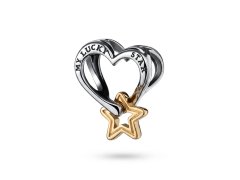 Pandora Bicolor korálek Hvězda pro štěstí a&nbsp;srdce Moments 763513C00