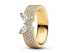 Pandora Blyštivý pozlacený prsten Motýlek Shine Timeless 164270C01 56 mm