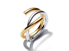 Pandora Dvojitý bicolor prsten Shine Essence 163889C00 60 mm