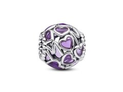 Pandora Elegantní stříbrný korálek Srdce a nápis Mom Moments 793772C01