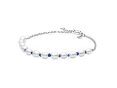 Pandora Elegantní stříbrný náramek se sladkovodními perlami 591689C01 18 cm