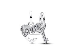 Pandora Hravé stříbrné přívěsky Srdce a klíč 793081C01