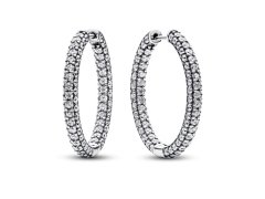 Pandora Blyštivé náušnice Pavé kruhy Timeless 293016C01