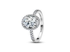 Pandora Luxusní prsten s oválnou třpytivou aureolou Timeless 193777C01 50 mm