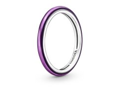 Pandora Minimalistický stříbrný prsten s fialovým smaltem 199655C01 52 mm