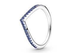 Pandora Moderní stříbrný prsten Třpytivé modré přání Timeless 196316C02 50 mm