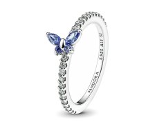 Pandora Něžný stříbrný prsten Modrý motýlek Timeless 194269C01 56 mm
