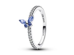 Pandora Něžný stříbrný prsten Modrý motýlek Timeless 194269C01 52 mm