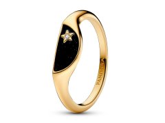 Pandora Okouzlující pozlacený prsten s&nbsp;černou glazurou ME Shine 163325C01 54 mm