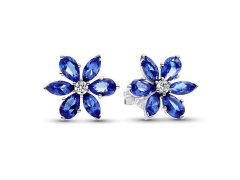 Pandora Okouzlující stříbrné náušnice Modrý květ Timeless 292407C01
