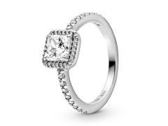 Pandora Okouzlující stříbrný prsten s&nbsp;křišťálem Timeless 198863C01 52 mm