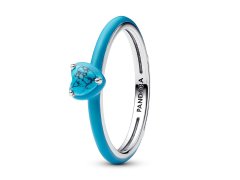 Pandora Originální tyrkysový prsten ze stříbra ME 193828C01 48 mm