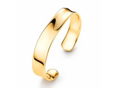 Pandora Pevný otevřený pozlacený náramek s organickým tvarem Shine Essence 563302C00 19 cm