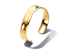Pandora Pevný otevřený pozlacený náramek s&nbsp;organickým tvarem Shine Essence 563302C00 19 cm