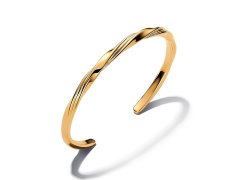 Pandora Pevný otevřený pozlacený náramek Shine Essence 563869C00 17,5 cm