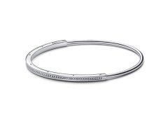 Pandora Pevný stříbrný náramek se zirkony Signature 592313C01 16 cm