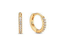 Pandora Pozlacené kruhové náušnice se zirkony Timeless Shine 263015C01