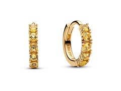 Pandora Pozlacené kruhy se žlutými krystaly Timeless Shine 263849C01