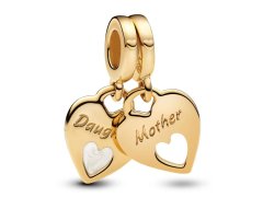 Pandora Pozlacené srdíčkové přívěsky Matka a&nbsp;dcera Double Heart 769187C01