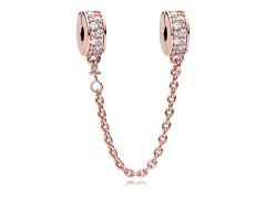 Pandora Pozlacený bezpečnostní řetízek se zirkony Rose 786322CZ-05