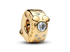 Pandora Pozlacený klipový korálek Mickey a&nbsp;Minnie Shine 764130C01