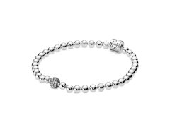 Pandora Stříbrný korálkový náramek Signature 598342CZ 21 cm