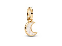 Pandora Pozlacený mini přívěsek Půlměsíc s perletí Shine 764614C01