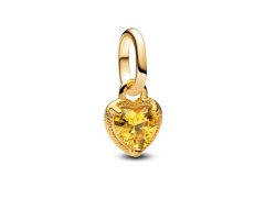 Pandora Pozlacený mini přívěsek Srdce Shine Me 763862C01
