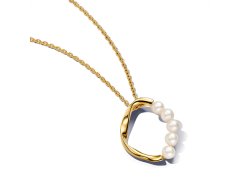 Pandora Pozlacený náhrdelník s&nbsp;perlami Essence 363254C01-60