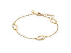 Pandora Pozlacený náramek s pravou perlou Essence Shine 564677C01 18 cm