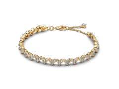 Pandora Pozlacený náramek se srdíčky Shine Timeless 560041C01 20 cm