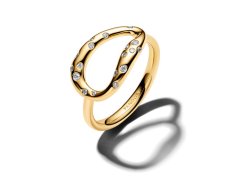 Pandora Výrazný pozlacený prsten se zirkony Shine Essence 164676C01 54 mm