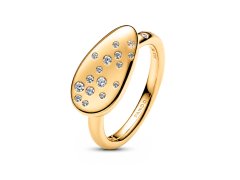 Pandora Pozlacený pečetní prsten se zirkony Shine Essence 164707C01 52 mm