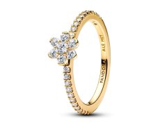 Pandora Pozlacený prsten Čirá květina Shine Timeless 164499C01 56 mm