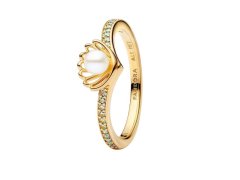 Pandora Pozlacený prsten Lastura princezny Ariel Disney Shine 163654C01 52 mm