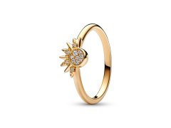 Pandora Pozlacený prsten Nebeské třpytivé slunce Moments Shine 162674C01 56 mm
