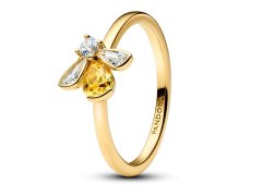 Pandora Pozlacený prsten Včelka Shine 164562C01 58 mm