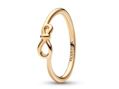 Pandora Pozlacený prsten Uzel nekonečna Shine Moments 168898C00 48 mm