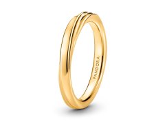 Pandora Pozlacený vlnitý prsten Shine Essence 163888C00 50 mm