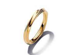 Pandora Pozlacený vlnitý prsten Shine Essence 163888C00 50 mm