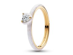 Pandora Překrásný bílý prsten s&nbsp;kubickým zirkonem ME Shine 163088C01 50 mm