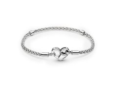 Pandora Propracovaný stříbrný náramek srdce Moments 592453C00 19 cm