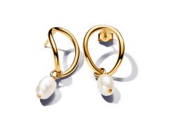 Pandora Pozlacené náušnice s&nbsp;perlou Essence Shine 263281C01