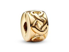 Pandora Pozlacený klipový korálek Propletená srdce Shine 768035C00