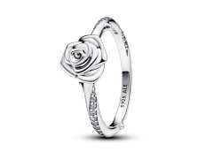 Pandora Půvabný stříbrný prsten Rozkvetlá růže Moments 193215C01 48 mm