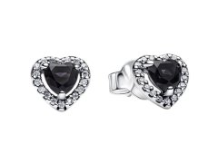 Pandora Romantické náušnice Černé srdce Timeless 298427C03